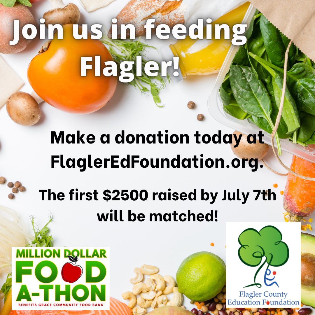 We’re joining Beach 92.7FM and Flagler Broadcasting to help Feed Flagler. Help us reach our goal to raise $2500, and it will be matched. Join us on July 8th on the radio to hear how much we raised. Click the link below to make your donation.

flagleredfoundation.org/how-to-help/do…