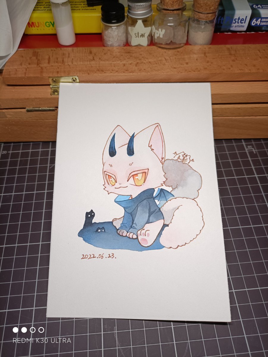 TotoroShadow's tweet photo. 我画了自己的猫猫版嘿嘿
水彩真好玩 https://t.co/Vff6MUQZmB