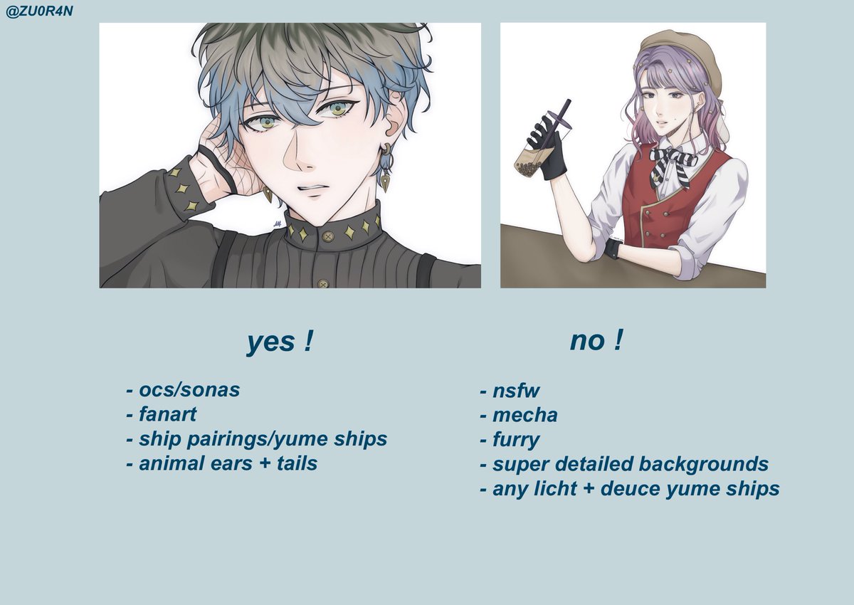 ZU0R4N's tweet photo. hello ! i am finally opening up commissions 😁 to start off with i'll be opening 3 slots and having 5 slots available on a wait list 

payment is via paypal, kofi or e-transfer 

please dm me if you're interested!

#commissionsopen https://t.co/VZE7LlYK28