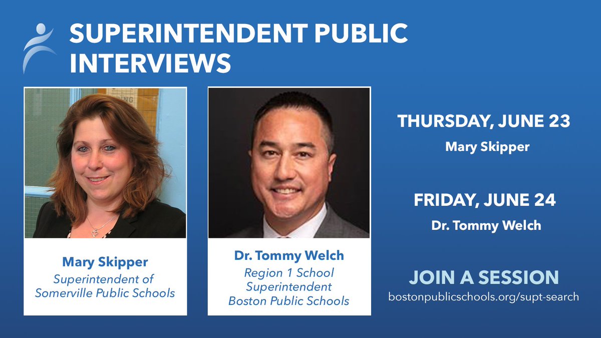 BostonPublicSchools (@bostonschools) on Twitter photo <a href="/BostonSchools/">BostonPublicSchools</a> is looking for its next Superintendent. Join us for public interviews w/ the finalists, who will be interviewed by community panels & the Boston School Committee. Interviews will take place on June 23 & June 24 via Zoom.
More: bostonpublicschools.org/supt-search <a href="/BostonSchools/">BostonPublicSchools</a> is looking for its next Superintendent. Join us for public interviews w/ the finalists, who will be interviewed by community panels & the Boston School Committee. Interviews will take place on June 23 & June 24 via Zoom.
More: bostonpublicschools.org/supt-search