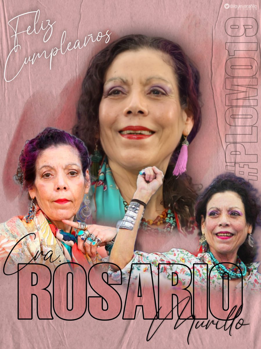 <a href="/AlasDeAmorCuba/">AlasDeAmor🇨🇺</a> <a href="/DeZurdaTeam_/">DeZurdaTeam 📳</a> <a href="/FloryCantoX/">Flor y Canto 🇳🇮</a> <a href="/BabySandinista/">❤️🖤La Baby Sandinista💅❤️🖤</a> <a href="/ElCuerv0Nica/">EL CUERVO 🇳🇮</a> <a href="/Martha_Elena16/">🅼🅰🆁🆃🅸🅽🅰 ♥🖤 🐲 🇳🇮</a> <a href="/chepeq/">El chepe 🇳🇮</a> <a href="/JDOSNICA/">🐼JDOS🦁</a> <a href="/Atego16/">@🅰🆃🅴🅶🅾 🇳🇮</a> <a href="/BrownSugar_Pop/">˙·٠•●♥ 🌻🌻 ♥●•٠·˙</a> <a href="/1Mambi/">Mambí Rebelde ☭🇨🇺</a> <a href="/zurdoBo7/">Zurdo ☭</a> #FelicidadesCompañera Rosario Murillo, mujer admirable y amante de #Nicaragua y su pueblo.

Feliz Cumpleaños compañera!!! 🎁❤🎉🎉