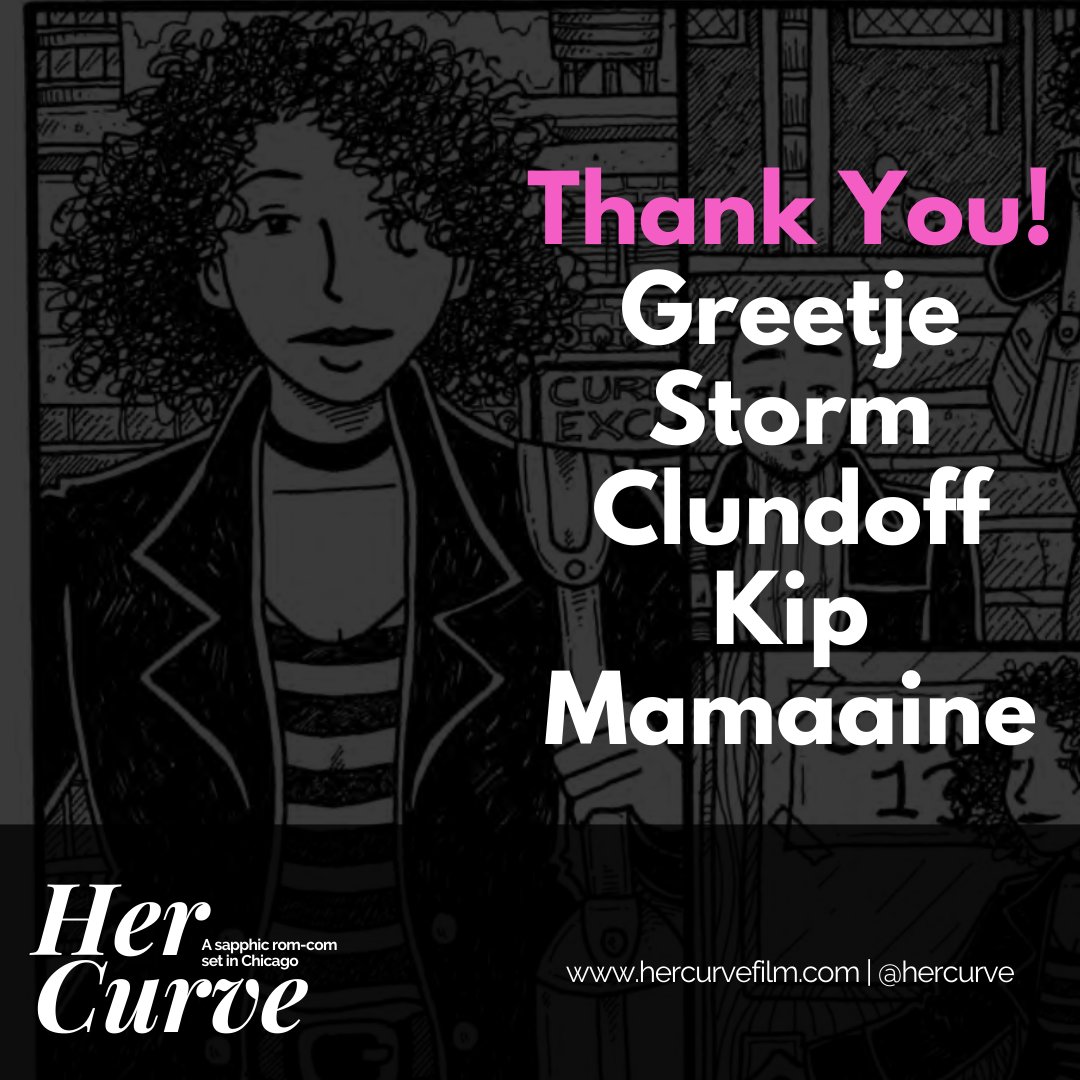 herCurveFilm's tweet photo. Thank you to 
Greetje
Storm
Clundoff
Kip
Mamaaine
for supporting our film! You can become part of the Her Curve family too - check out our page for more info: 
https://t.co/1hwuzIvVkT

#QueerFilm #SapphicRomCom #Chicago https://t.co/KP3AZWuoKr