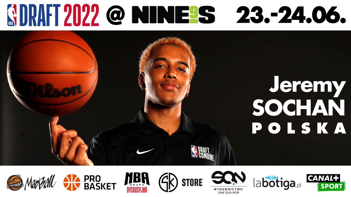 realmikekicks's tweet photo. Zapraszam do NINE’s na #NBADraft2022! 
Sprawdźmy wspólnie, do którego zespołu dołączy @SochanJeremy 🏀

Link do wydarzenia https://t.co/uG5I7y3fY4
Link do biletów https://t.co/Gm4ApwNSu7

@MadBall_PL @skstore_pl @SQNPublishing @probasketpl 

#nbapl #koszwwa #KoszKadra https://t.co/V2c7QDjR4e