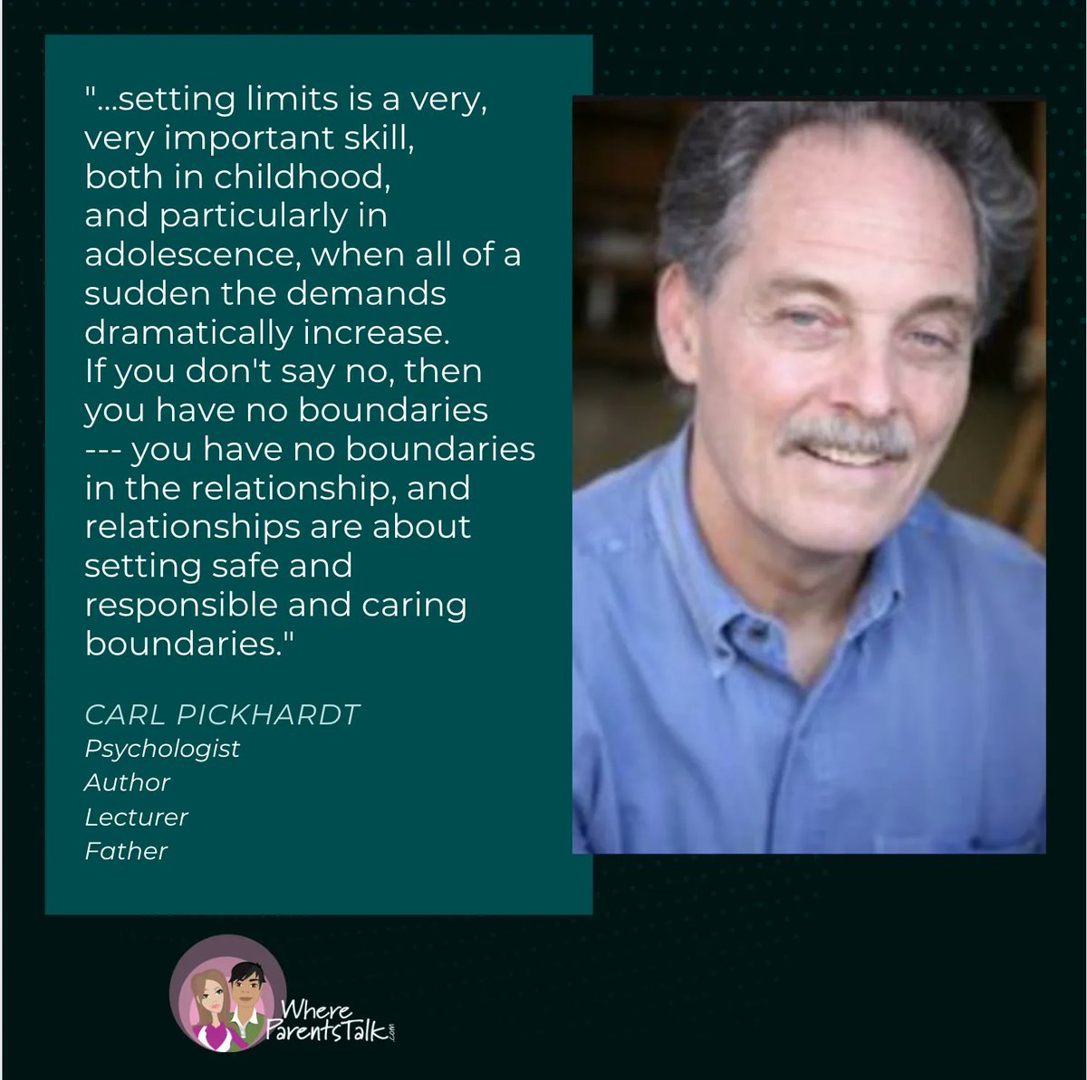 Why saying “No” to a child can be a good thing. 

Carl Pickhardt, shares his informed perspective of 30+ years as a psychologist, author & parent. 

buff.ly/3kjQTLB 

#parenting #teenparenting #parentingteens #parentingtips #parentinghelp #carlpickhardt #teenpsychologist