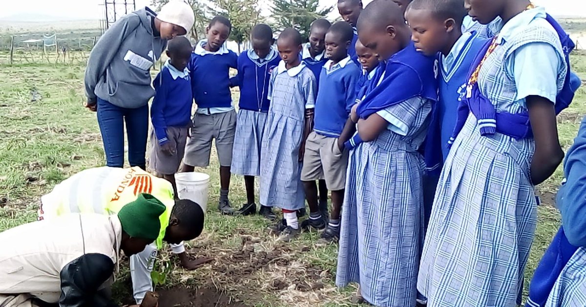 Vulture Liaison Officer, Benjamin L, met with the environmental club at Esoit Primary School in Kenya for their tree planting activity & talked about wildlife, including vultures, & the role they play. Learn more about our community engagement: ow.ly/4e2v50JF74N