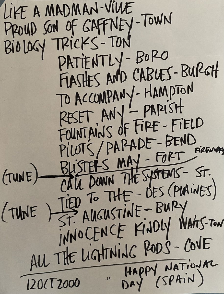 canineteeth's tweet photo. @centromatic memories: the oddity of #danbom opening on bass and #hedman on guitar. This was in the transitional period of #ssg and weeks from “Songs/Music” being released overseas. I just noticed that “-Ton” was reused on this setlist. #noragrets @WillJohnsonTX  @missouribottom https://t.co/dIpdIUWqUm