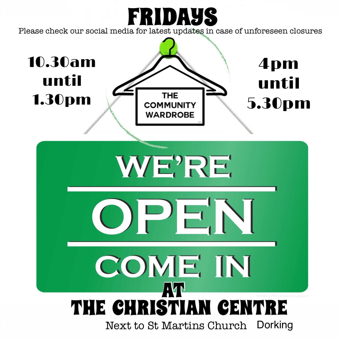 DorkingWardrobe's tweet photo. Open again this week. Friday 24th June from 10.30-1.30 and again at 4pm -5.30.
#reducelandfill #vintageclothing #secondhandclothes #upcycle #preloved #saveclothingfromlandfill #greenclothing #reuseclothes #reducereuserecycle #happyclothes #designer #dorking #surrey #MoleValley https://t.co/9OPyLKve5v