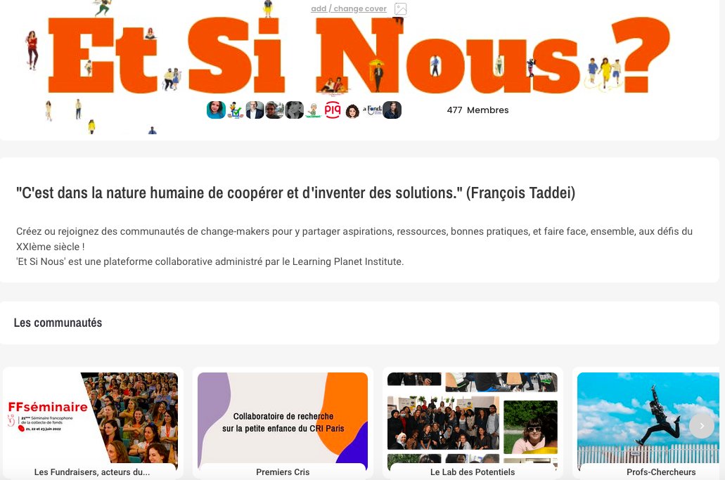 #EtSiNous enseignants et élèves, choisissions d'être des acteurs critiques et créatifs du monde numérique ?

Retrouvez plus d'une centaine de #EtSiNous et découvrez des communautés de change makers engagés sur la plateforme collaborative du <a href="/lpiparis_/">Learning Planet Institute</a> 

etsinous.learningplanetinstitute.org