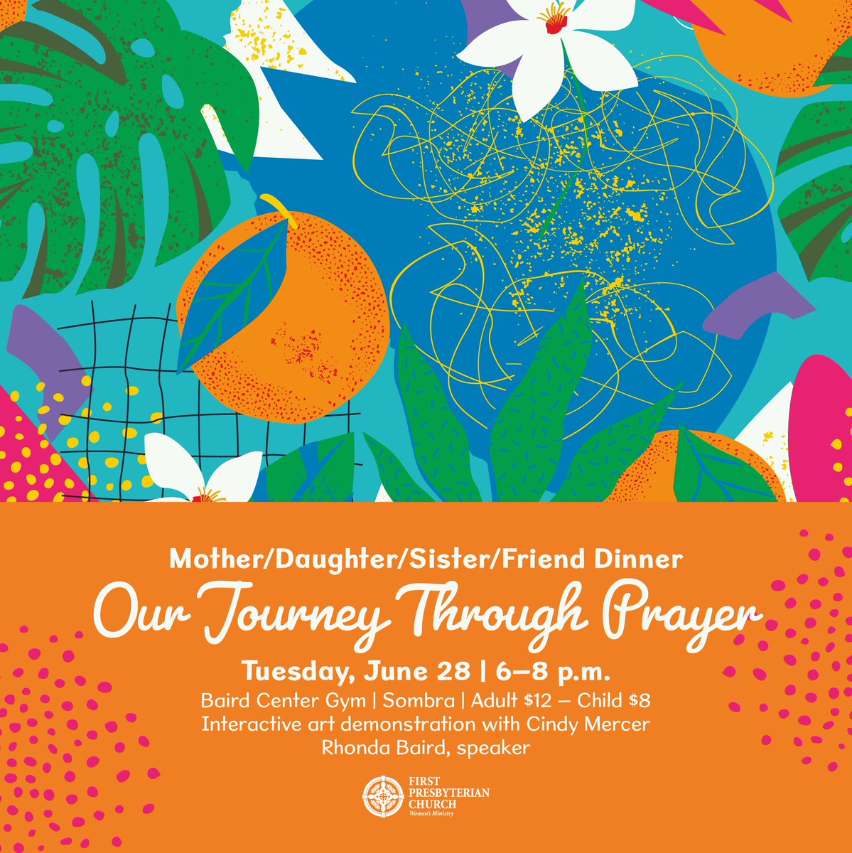 FPCJackson (@fpcjxnms) on Twitter photo Tommorow is the last day to register for our upcoming women's dinner. "Our Journey Through Prayer" is scheduled for Tuesday, June 28 in the Baird Center Gym from 6-8 p.m. Bring your mother, daughter, sister, or friend!
There's still time to register at fpcjackson.shelbynextchms.com/external/form/…!" Tommorow is the last day to register for our upcoming women's dinner. "Our Journey Through Prayer" is scheduled for Tuesday, June 28 in the Baird Center Gym from 6-8 p.m. Bring your mother, daughter, sister, or friend!
There's still time to register at fpcjackson.shelbynextchms.com/external/form/…!"