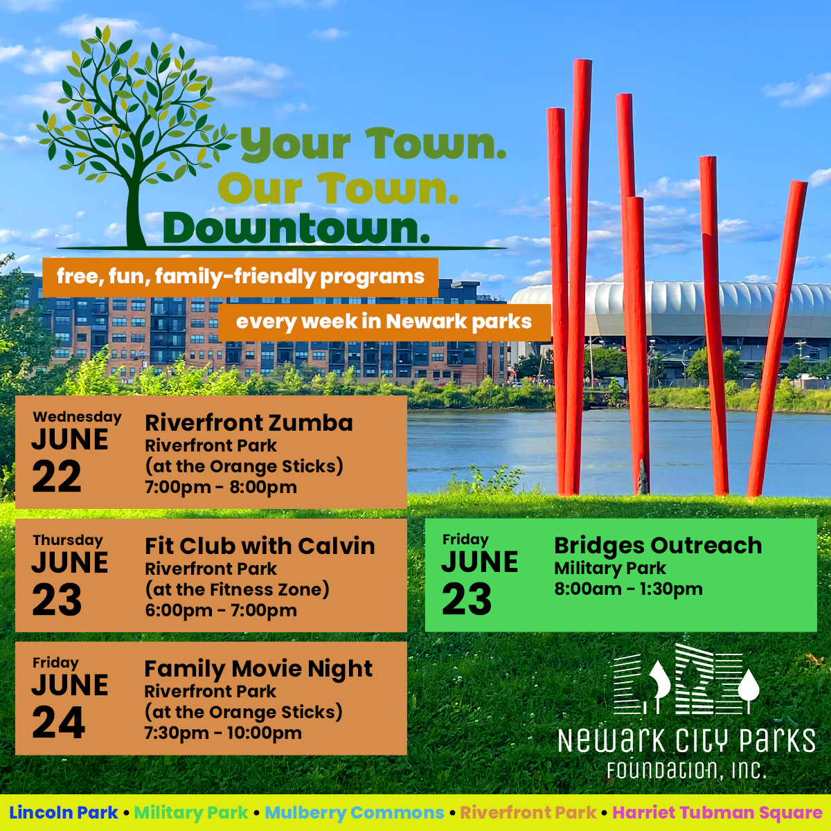 NewarkCityParks's tweet photo. Newark is a city full of art and culture with outstanding public spaces that serve as our urban oasis. As the weather starts to get warmer, what a great way to enjoy the outdoors! #newarkcityparks #cityofnewark #wellnessactivities #familymovienight #outsideagain https://t.co/qSZ7YYZlP5