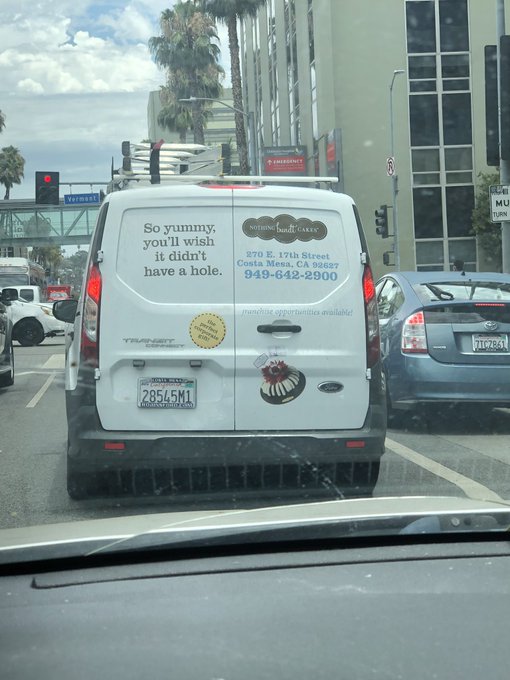 I&rsquo;m confused. Why does a bundt cake delivery truck have a ladder? Just in case they have to deliver to<a href="/tag/drinking"class="tags"><span>#drinking</span></a>