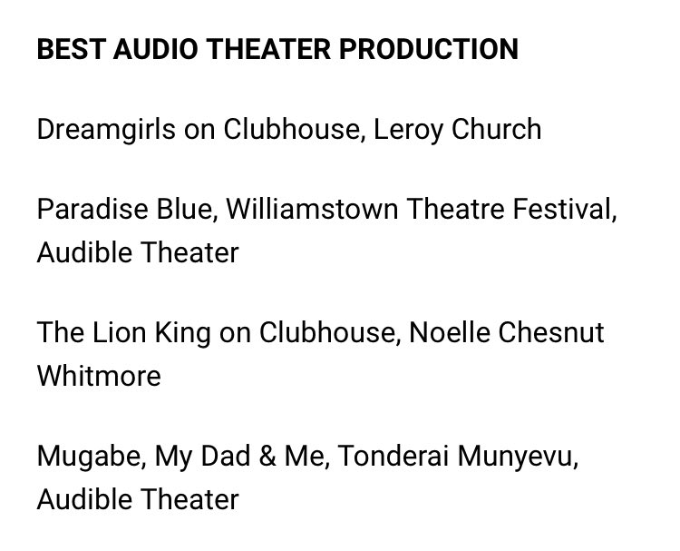 tonderaimunyevu's tweet photo. Thank you @BroadwayBlack for this exquisite #antonyo nomination, for putting #MugabeMyDadandMe on such an illustrious list. Thank you @johnrwilkinson1 @AudibleTheater @NigelRGlasgow @abigailgonda @YorkTheatre @weareETT @AL_Holder @UnitedAgents My mum would be very proud ❤️ https://t.co/8NF2wVeeZe