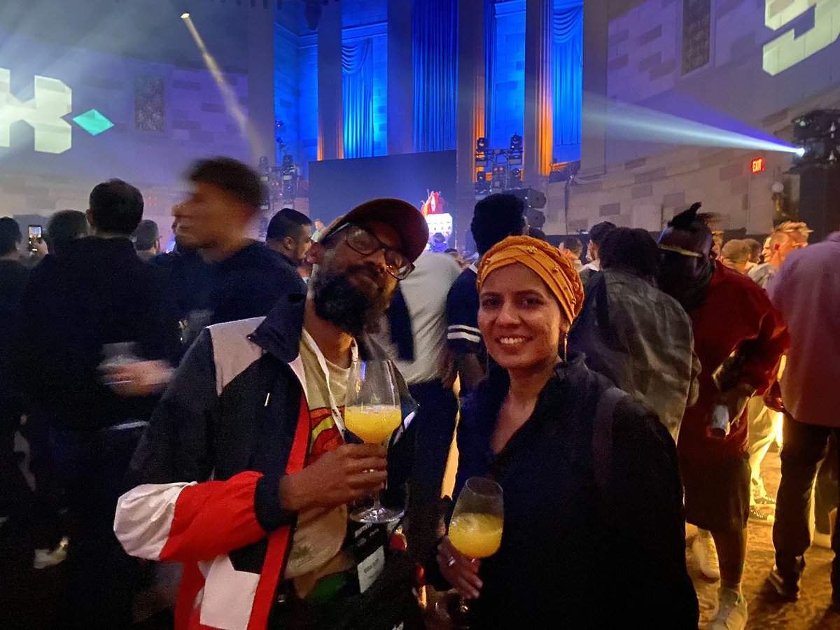 KavyaPearlman's tweet photo. Met my tribe of misfit geniuses @TheKnowbody @RadCondad π« @CodeLarkin & @magiccats12 Thank you for a fantastic celebration of intelligence & creativity last night via @TheSandboxGame party #NFTNYC2022 LETS bring d energy to https://t.co/HukKK2n1Vq & safeguard #MetaverseCitizens https://t.co/vi17RN3i70