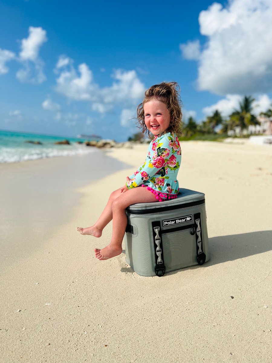 BrittanyWare12's tweet photo. Thank you @PolarBearCooler for the amazing cooler. It kept everything ice cold for days and could even withstand our 2 year old for a week in the Bahamas! #topper20 #boating #beachinit #softside #cooler #BiminiBahamas https://t.co/NrHf9KXgwC