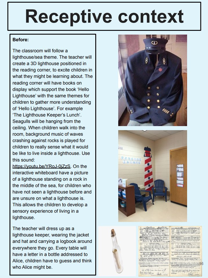 Mat_at_Brookes's tweet photo. Another cross-curricular plan has been uploaded to our Padlet. Ella created an engaging plan around @SophieBlackall #HelloLighthouse I love Ella's attention to detail and how she has a range of ideas for familiarising children with this lovely book: https://t.co/StdRoJExAq https://t.co/FoO3aGqSux