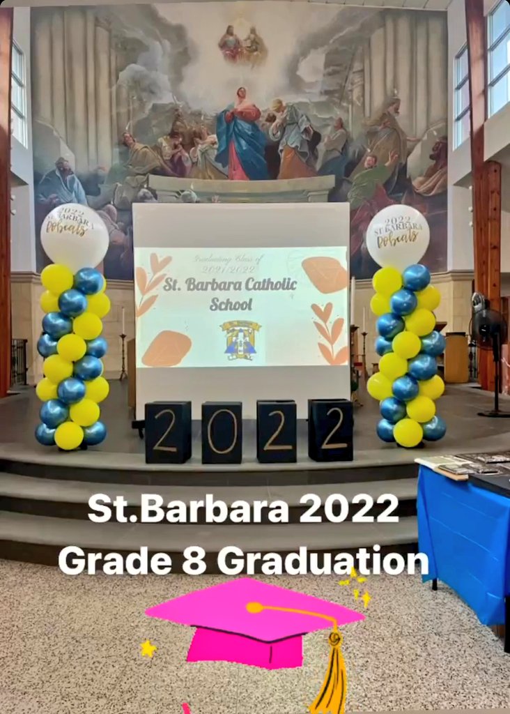 Congratulations to the grade 8 students at <a href="/stbarbara_tcdsb/">St. Barbara TCDSB</a> on their Graduation🎓🎉 yesterday! 🥳 Photo courtesy of <a href="/MRShirata/">Christine</a> #2022StBarbaraBobcats what a beautiful and memorable evening! ✨