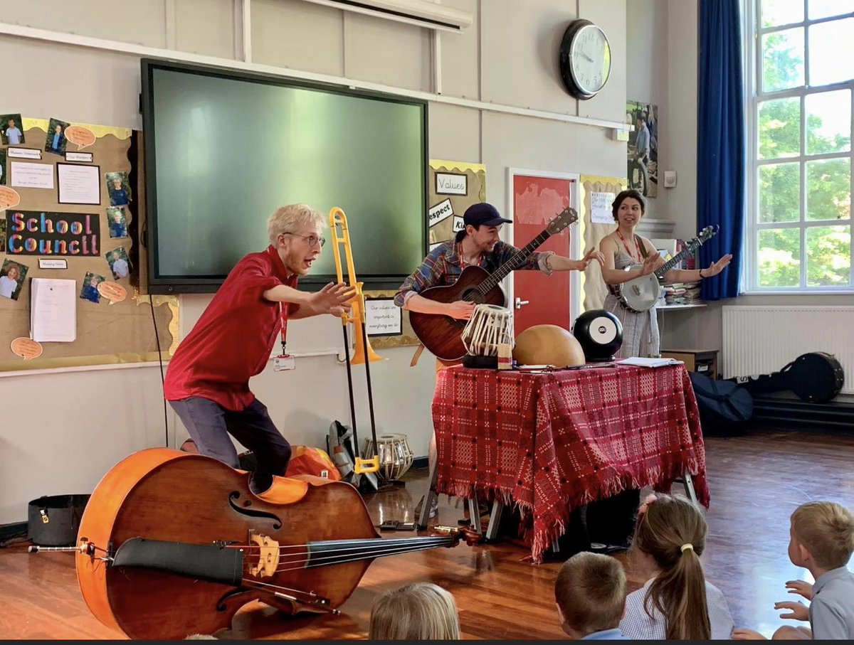 We have had a wonderful day with the musicians from #Sowerby Music. This morning began with a whole school concert followed by two workshops for Y2.