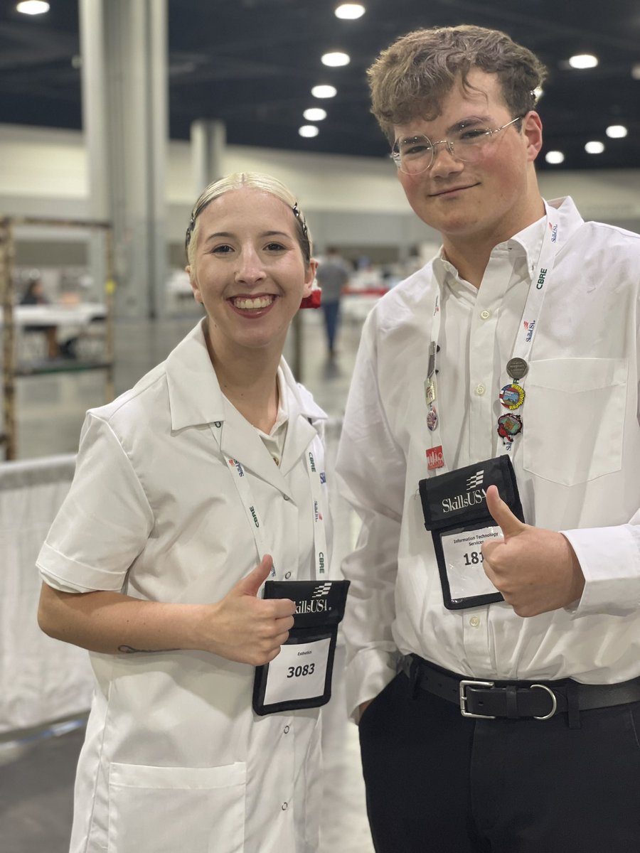adviser_bp's tweet photo. Champions competing! Go Tess and Joey as they go for Gold! #maskillsusa https://t.co/rvDJP7IylA