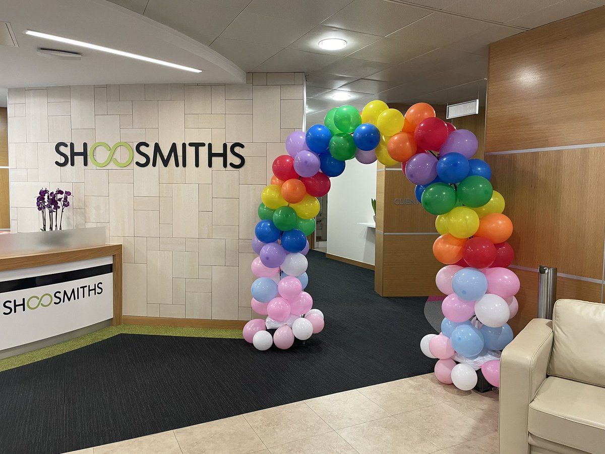 sheelagh_cooley's tweet photo. A rainbow awaits all who visit @Shoosmiths Edinburgh this month! #pride #proudnetwork https://t.co/XsnKtqjt4H