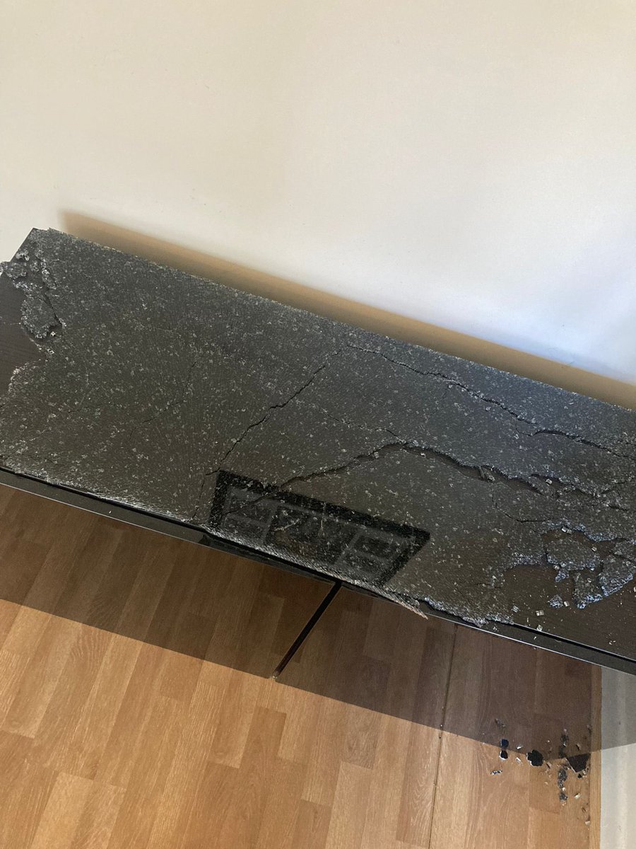 cat_acptrainee's tweet photo. @IKEAUK WARNING ⚠️ to anyone who has a BESTA glass top panel one of ours randomly exploded today, glass shot across the room. My 15 year old daughter heard a loud bang and came running downstairs. She was extremely shook up. IKEA are asking for a receipt from 8 years ago 😠 https://t.co/5CGequMSSI