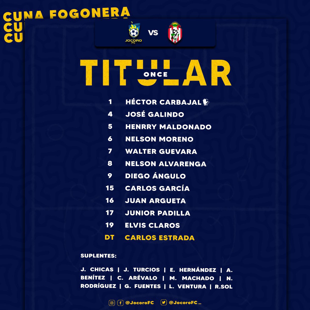 jocorofc_'s tweet photo. 📋 | Once titular, juego amistoso, pretemporada 🆙
#JocoroFC | vs | #CorintoFC
¡Somos Jocoro! 🔥
#CunaFogonera #AP2022 https://t.co/8bDTZ6vNtf