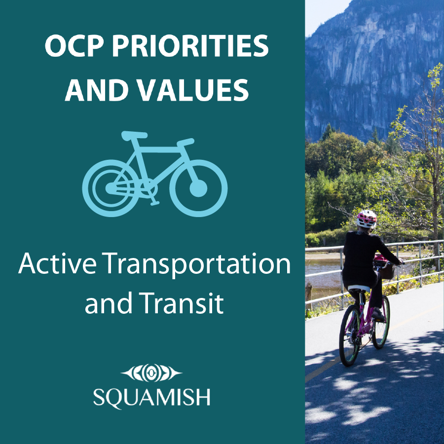 Squamishtown's tweet photo. During the OCP engagement process, we heard from residents about the importance of safe &amp; accessible active transportation networks. By designing better options to walk &amp; cycle, our community is not only more active, we're also reducing our GHGe🌲 https://t.co/J4Sbh2RfO2 https://t.co/BpIDeEiEoi