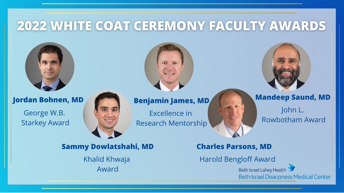 BIDMCSurgery's tweet photo. Congratulations to our faculty on their well-deserved awards at the 2022 White Coat Ceremony Program! 🎉

#BIDMC #Whitecoatceremony2022 https://t.co/MV4LP45RMZ
