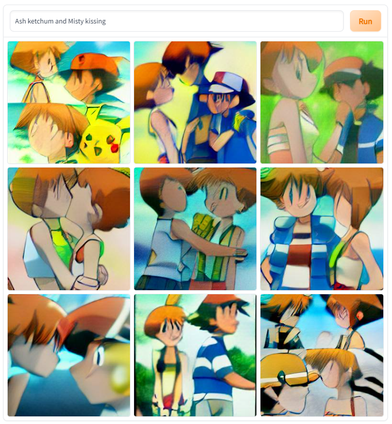 splitups0ul's tweet photo. #dallemini #dalle2 ok so how you type the prompt really changes the action. So Misty might kiss herself with this prompt https://t.co/doekkTyafC