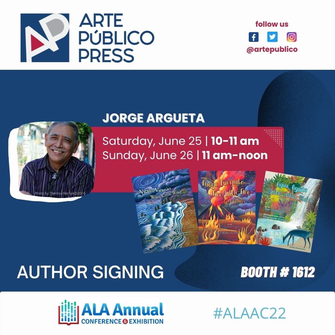 artepublico (@artepublico) on Twitter photo #librarians come meet <a href="/jtetlargueta/">Jorge argueta</a> at #ALAAC22 in booth 1612: Saturday, June 25, at 10 am & Sunday, June 26, at 11 am #ownvoices #kidsbooks #librarians come meet <a href="/jtetlargueta/">Jorge argueta</a> at #ALAAC22 in booth 1612: Saturday, June 25, at 10 am & Sunday, June 26, at 11 am #ownvoices #kidsbooks