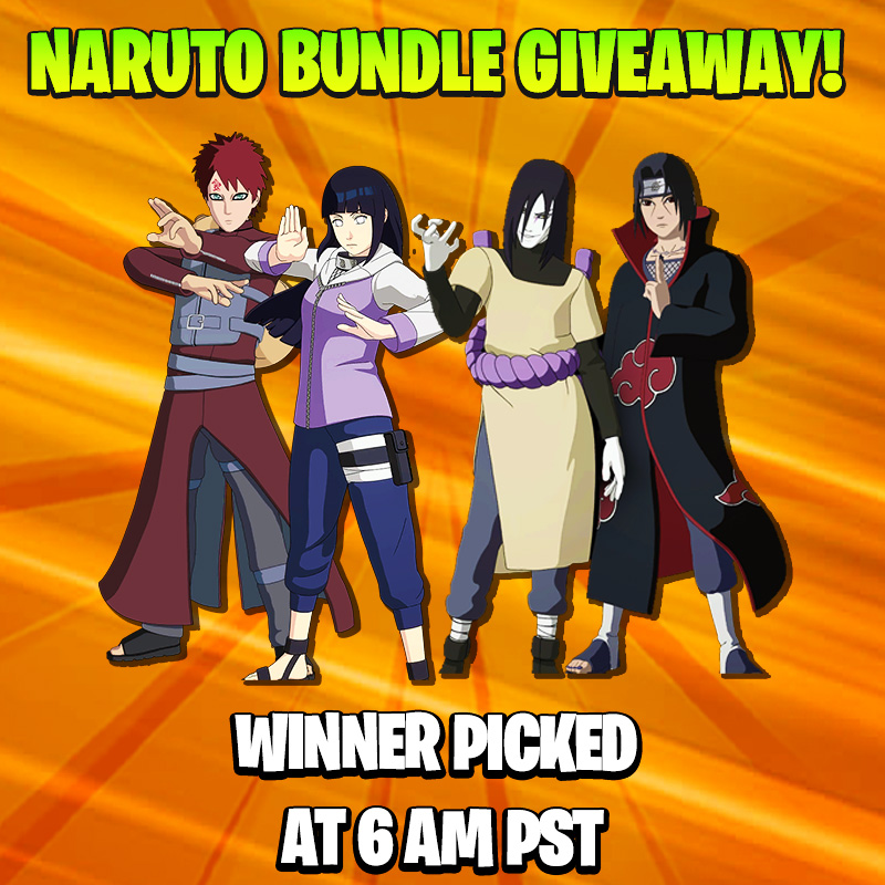 HomeOfGamesYT's tweet photo. 🔥NARUTO'S RIVALS BUNDLE GIVEAWAY!🔥

1x New Naruto Bundle
📝 How to Enter:
➡️Retweet &amp; Like✅
➡️Follow  @HomeOfGamesYT w/ 🔔 [ON] ✅
➡️Follow @FriendIyMachine w/ 🔔 [ON] ✅

🔴 Ends at 6 AM PST..!⏲️

#Fortnite #FortniteSeason3 #FortniteLeaks #FortniteChapter3Season3 https://t.co/8GHSQYkSnS