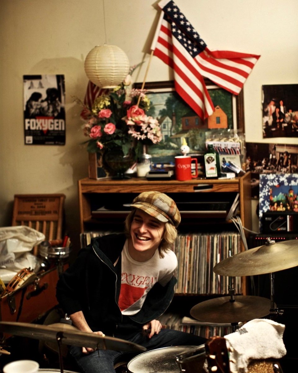 FoxygenFan's tweet photo. Recently we posted this photo of Rado and Sam by Patrick Fraser for Les Inrockuptibles in 2013. Also in that article were these shots of guitarist Justin Neijssen and drummer Shaun Fleming. Note the gig poster above Shaun, under a set list in the final pic. Do you know the songs? https://t.co/YeoZ4zAYBx