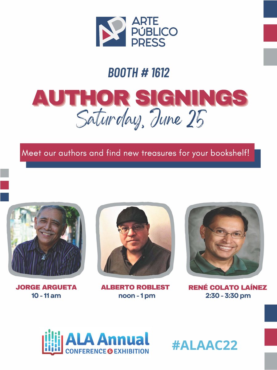 artepublico (@artepublico) on Twitter photo #librarians come meet our #authors today at #ALAAC22 in booth 1612 <a href="/jtetlargueta/">Jorge argueta</a> <a href="/renecolato/">Rene Colato Lainez</a> #ownvoices #books #Latinx @DCcultura #librarians come meet our #authors today at #ALAAC22 in booth 1612 <a href="/jtetlargueta/">Jorge argueta</a> <a href="/renecolato/">Rene Colato Lainez</a> #ownvoices #books #Latinx @DCcultura