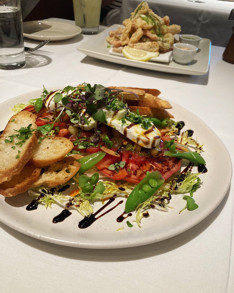 Escape the heat this week at Market with our Caprese salad: 

Heirloom tomatoes and mozzarella cheese on a bed of frisée , with sweet snap peas and a balsamic glaze. With homemade crostini’s for crunch. 

Insider tip- ask your server what is the lemonade of the day.