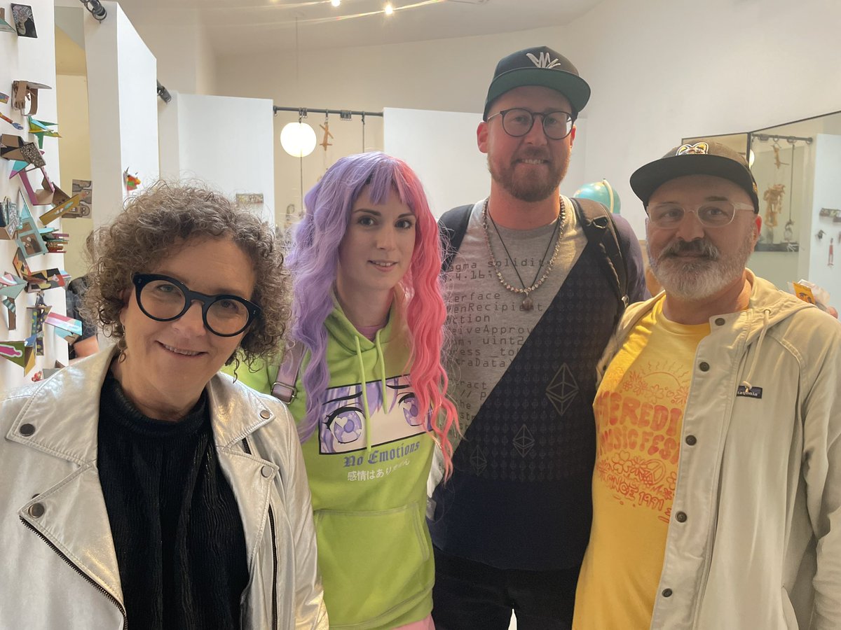 PowerDada's tweet photo. Look who the cat dragged in today! Living proof of @Coldie @eleonorabrizi @bitpixi and longtime DADA artist @GhostAgent_OG https://t.co/jBVRRKVbyD