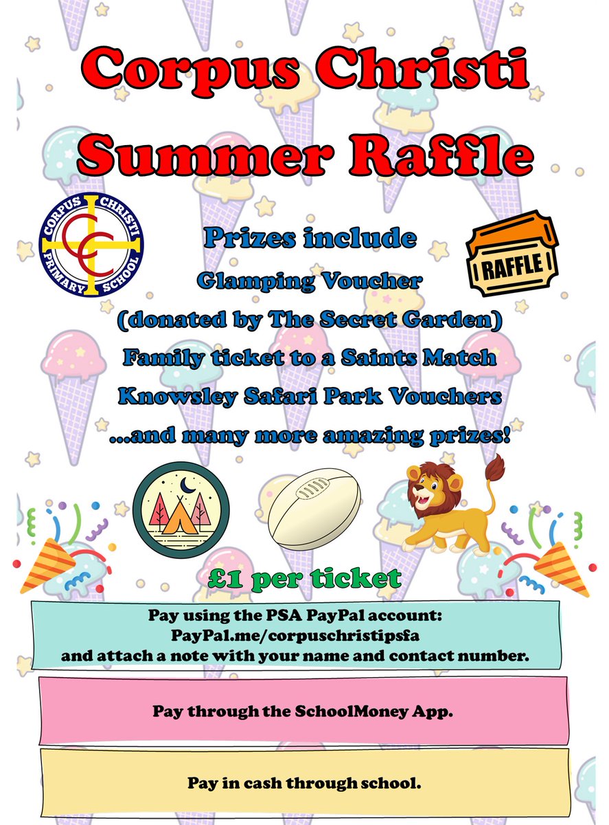 Our Summer Raffle tickets are now available. See the information below for how to buy. Amazing prizes donated from some generous organisations, including @SecretGlamping @CommunitySaints @Rigby_financial @KnowsleySafari and many more! #togetherweDREAM