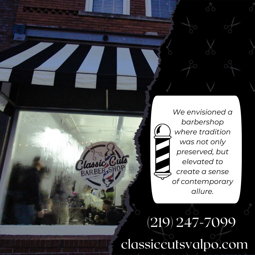 At Classic Cuts, we strive to provide you with the best experience possible. You’re more than a customer, you're family. Visit our website to learn more or book an appointment today:

classiccutsvalpo.com

#ClassicCuts #BeSeen  #BeHeard
