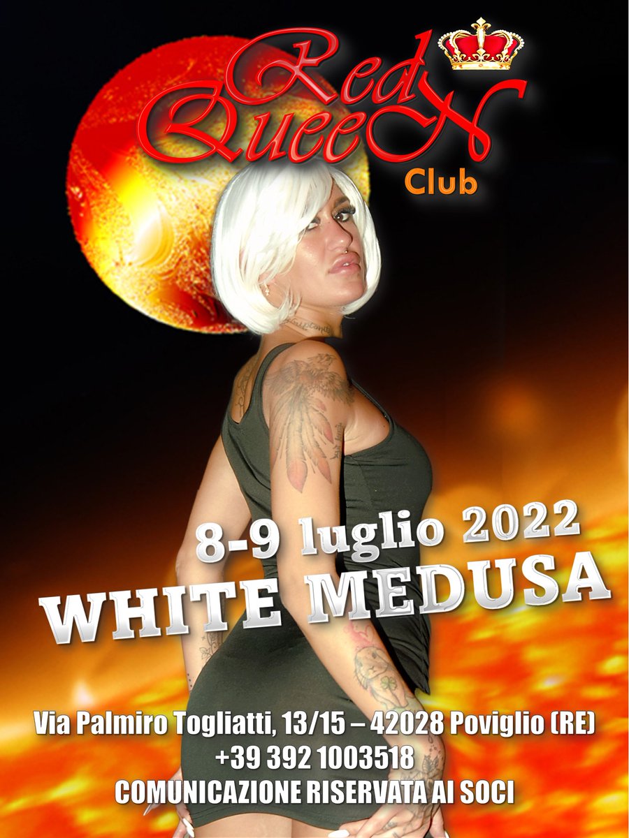 AL RED QUEEN CLUB DI POVIGLIO - REGGIO EMILIA L'8 E 9 GIUGNO 2022 OSPITI LA PORNOSTAR MARTINA SMERALDI...E LA PORNOSTAR WHITE MEDUSA!!!! (COMUNICAZIONE RISERVATA AI SOCI) 
<a href="/martinasmeraldi/">Martina Smeraldi</a> 
  radionightforum.it #malena 
 #pornostar #poviglio #reggioemilia #Parma #mantova