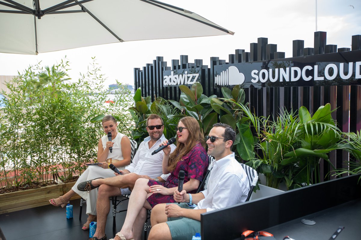 SiriusXMMedia's tweet photo. Day 2 at the @Cannes_Lions #HomeOfAudio be like...immersive hearing vs. listening, content + cultural zeitgeist, and audio in the metaverse. #canneslions2022 #canneslions22 #cannes #cannes2022 https://t.co/GTbvrFei1d