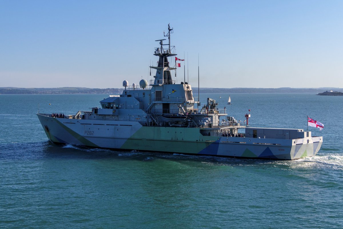 HMS Severn (P282) outbound from Portsmouth Harbour. Pictured 22/06/22