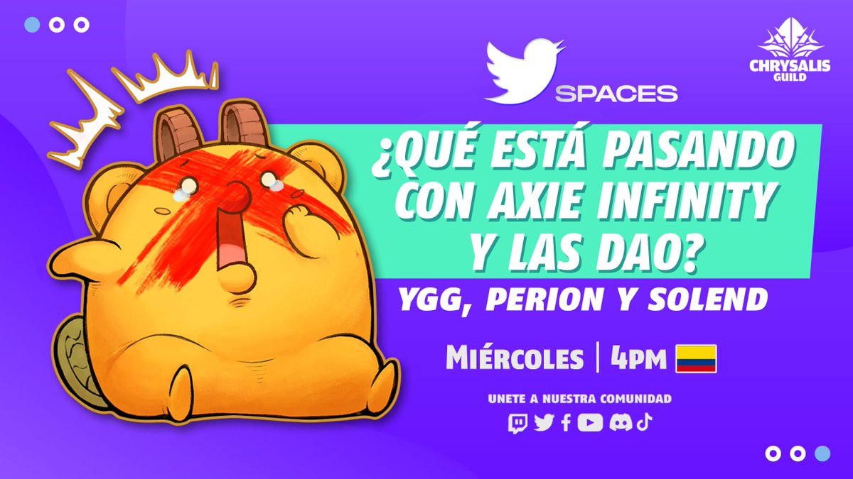 Qué esta pasando con #AxieInfinity y las #DAO?

A <a href="/YggEsports/">YGG Esports</a> lo patearon de Merit Circle👢
<a href="/PerionDAO/">XP.GG</a> afectando a Pro players 🆚
La DAO de <a href="/solendprotocol/">Save</a> anula votación🗳️

Nuestro Twitter Space ya esta EN VIVO🔴 

Acompáñanos aquí 👇
x.com/i/spaces/1ynKO…