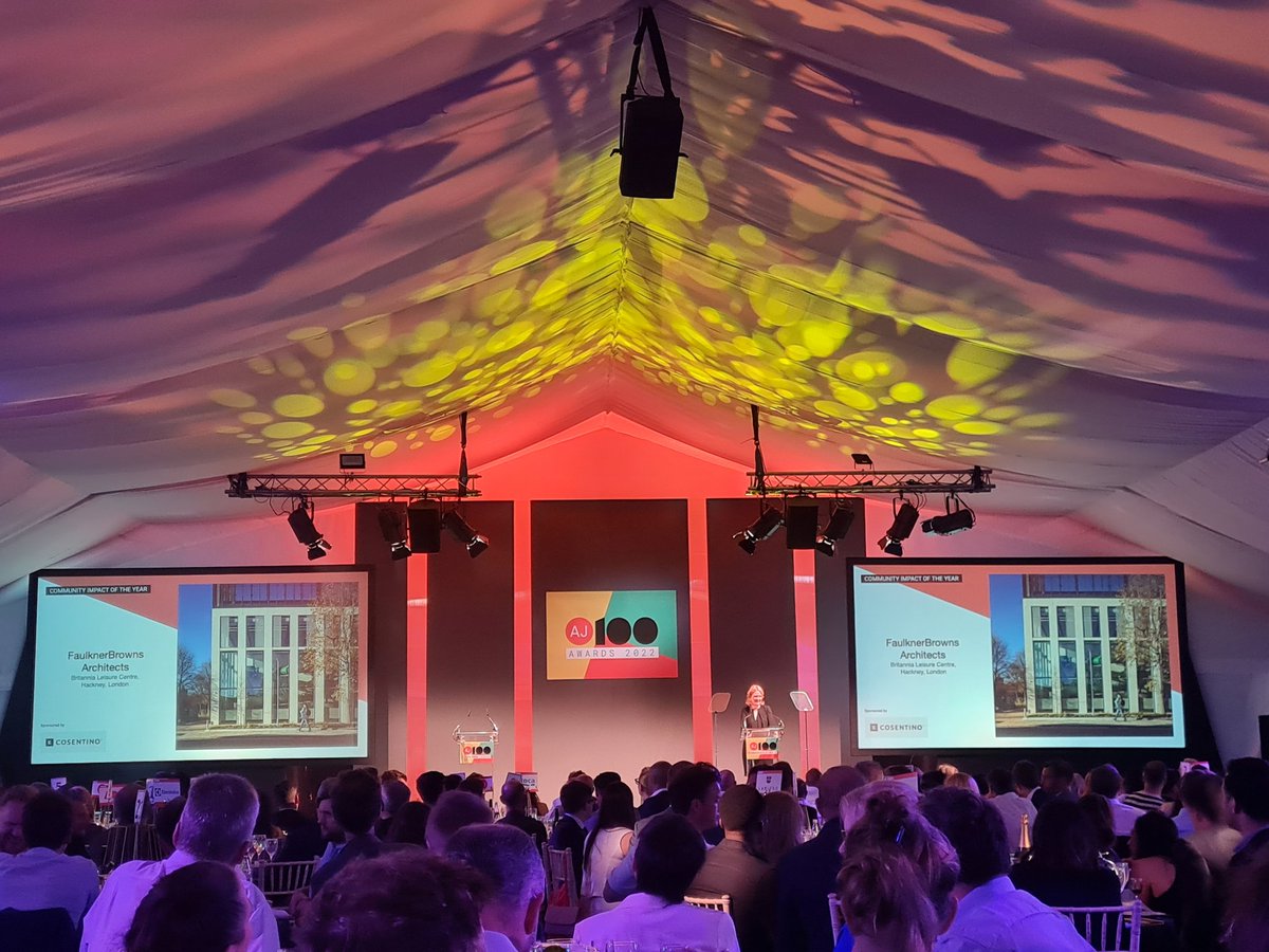 mayorofhackney's tweet image. Just when you think your day can&apos;t get any better, so proud to say @FaulknerBrowns, our incredible architects at Britannia, &amp;amp; @hackneycouncil have won Community Impact of the Year Award at tonight&apos;s #AJ100. An incredible win for one of the most inclusive leisure centres anywhere.