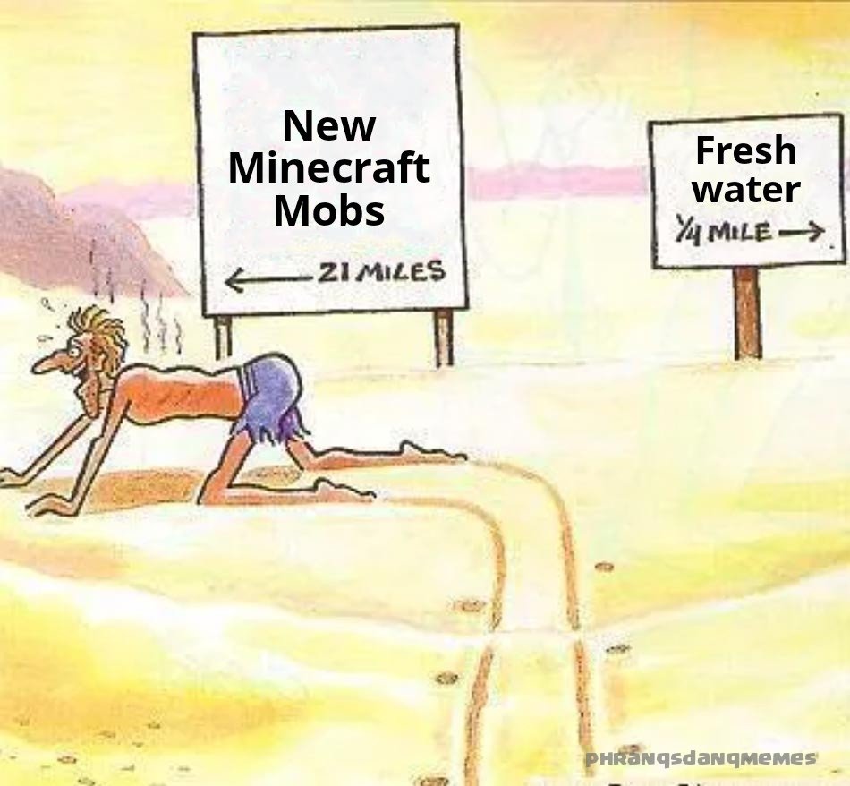 PhranqTheDanq's tweet photo. The new ones are always exciting!!
#Minecraft #allay #allayminecraft #frogs #minecraftfrog #warden #minecraftwarden #minecraftmemes #phranqthedanq #phranqsdanqmemes https://t.co/kvYR1OM7df
