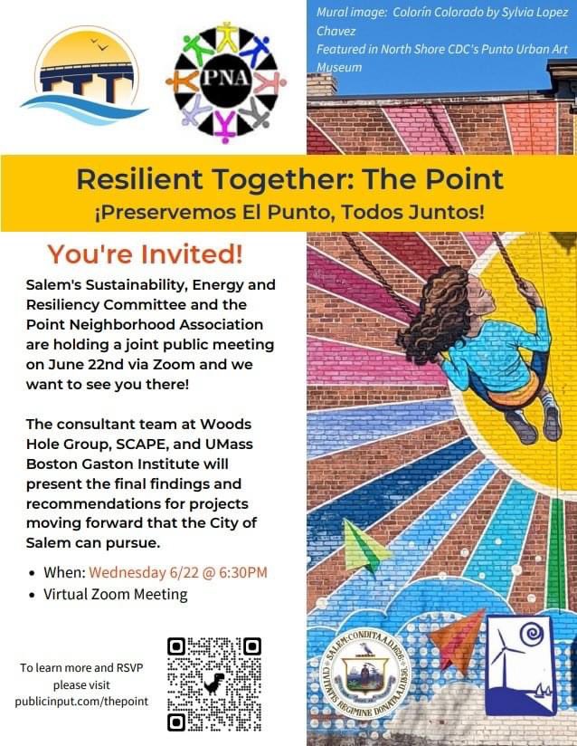Happening tonight! <a href="/ResilientTgthr/">Resilient Together</a> presenting at a joint meeting of the #SalemMA Sustainability Committee and the @ThePointSalemMA - starts at 6:30pm.
