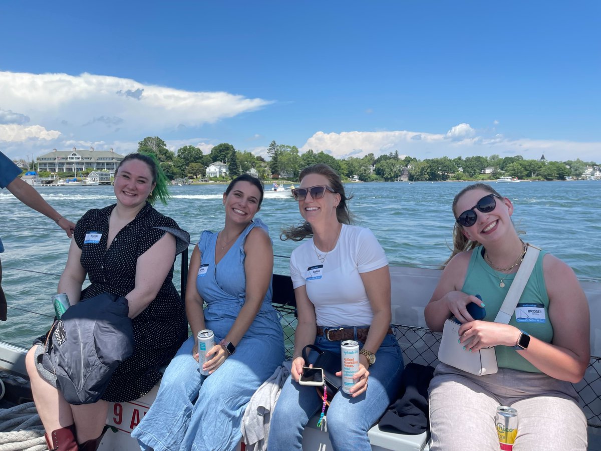 Smilin’ Salties Set Sail! ⛵⛵ Some serious alliteration of the letter “S” right there. Sure doesn’t look like a bad time on Saltwater Collective’s spring company outing aboard Portsmouth’s historic Gundalow barge - the rain 🌧️ came much later but didn’t dampen the spirit!!! ☺️