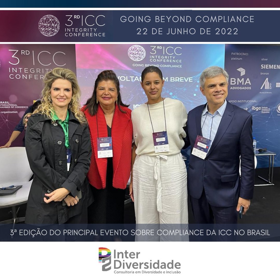 Hoje, eu e a Dra. <a href="/FernandaPerreg/">Fernanda Perregil</a> participamos da 3ª edição do principal evento sobre compliance da <a href="/icc_brasil/">ICC BRASIL</a>: a ICC Integrity Conference.

Vem novidade por aí! Siga a P2 InterDiversidade nas redes para ficar por dentro de todos os detalhes! ⚡🖤🌈

 #compliance #iccbrasil