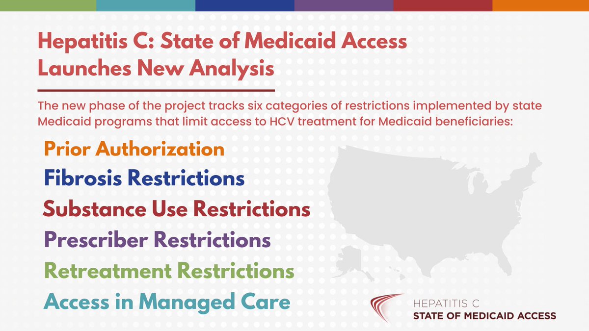 NVHR &amp; <a href="/HarvardCHLPI/">CHLPI</a> just launched the new phase of #HepatitisC: State of Medicaid Access, which considers an expanded range of barriers to #HCV treatment access for Medicaid beneficiaries. Progress has been made but there is much work left to be done. stateofhepc.org/chlpi-nvhr-lau…