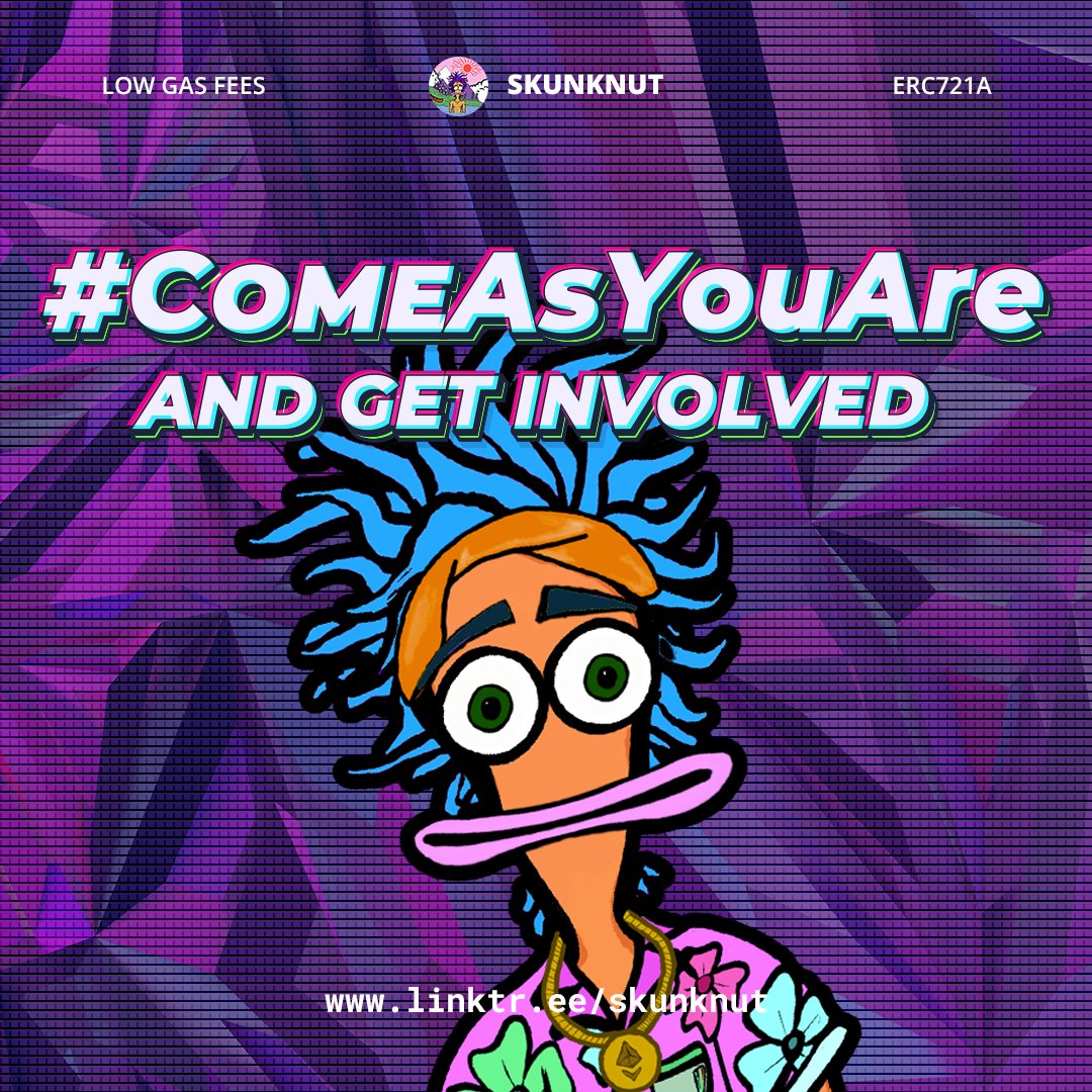 SkunknutNFT's tweet photo. The journey has begun but the mission is just getting started. 

What happens when you weave together 10,000 like minded individuals who want more out of Web 3.0 than just jpeg clout?

In theory- it's all up to us-

Let's find out together.
https://t.co/HFnEIyTTH1 https://t.co/xBLrImafDb