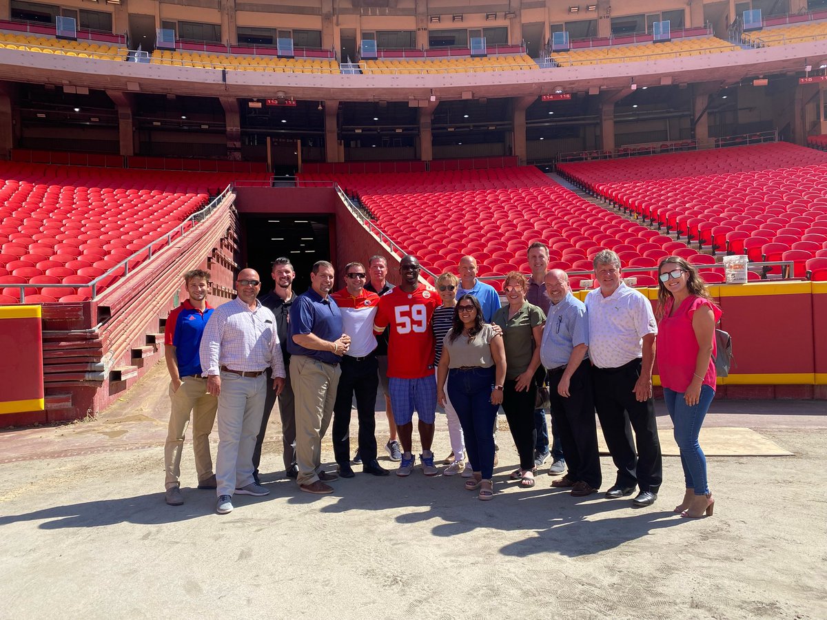 mwillich's tweet image. Shoutout to Shawn Barber President of the Chiefs Ambassadors for taking our UBN staff, Roscoe Halsey and Jason Hupp (LPL Financial) staff on a behind the scenes tour of the loudest stadium in the world (Arrowhead Stadium)!  #UBN #faithatwork