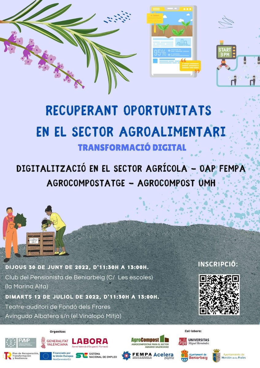 AgrocompostGVA's tweet photo. Continuamos nuestra ruta #Agrocompostatge pobleapoble
#Agrocompostaje puebloapueblo
Nos esperan jornadas muy interesantes en #LaMarina, #ElComptat, y #ElVinalopó junto a @fvmpendirecto "Recuperando oportunidades en el sector agrario"
@GVAagroambient
Mas info aquí 👇👇 https://t.co/3Z6yUfji4m