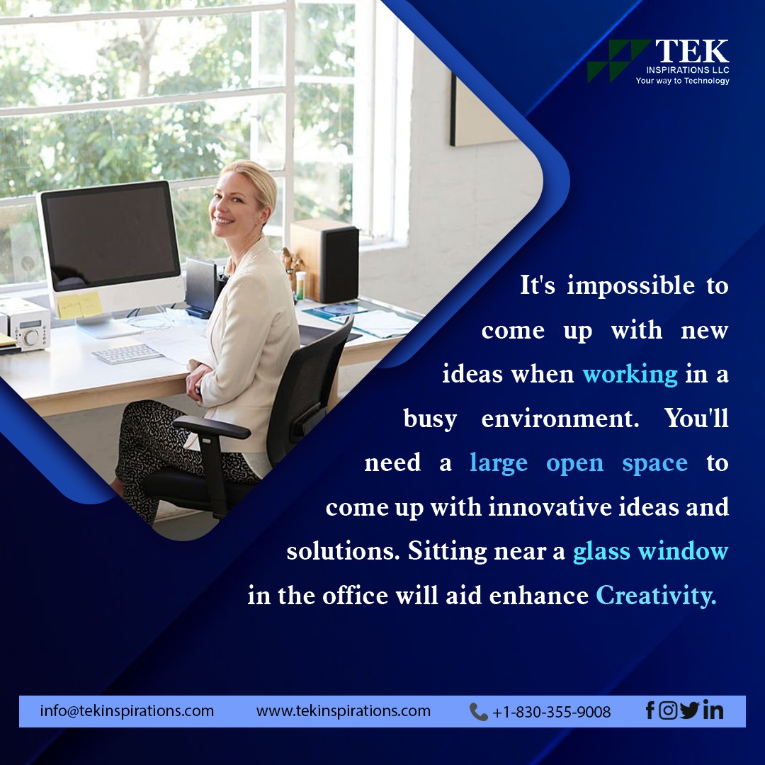 InspirationsTe4's tweet photo. It's impossible to come up with new ideas when working in a busy environment. You'll need a large open space to come up with innovative ideas and solutions. Sitting near a glass window in the office will aid enhance creativity.
#motivation #motivational #motivationalquote https://t.co/TjysGT4oFp